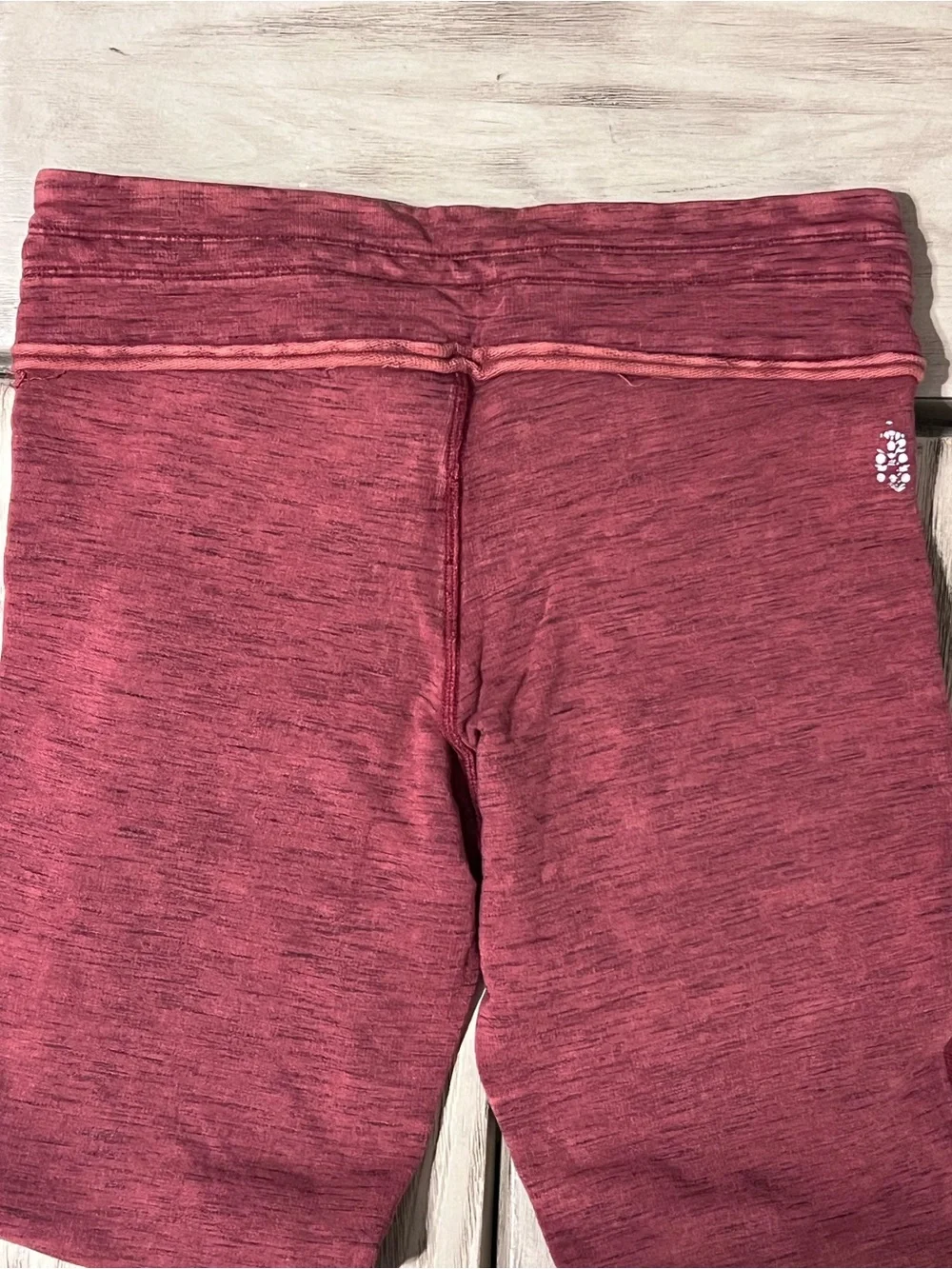 Free People Movement Small Washed Red Patchwork Jogger Sweatpants